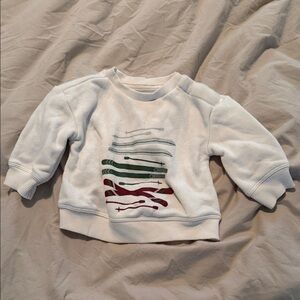 Kids White Sweatshirt with Stripes